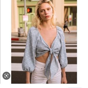 Reformation tie front crop